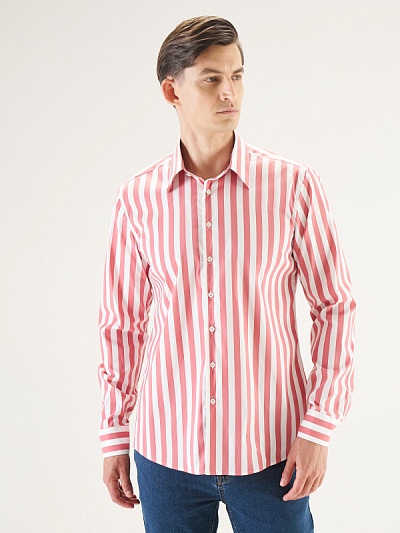 Рубашка в полоску приталенная - G051SZ0040ROLTES R Сорочка муж. (VR014, 37)