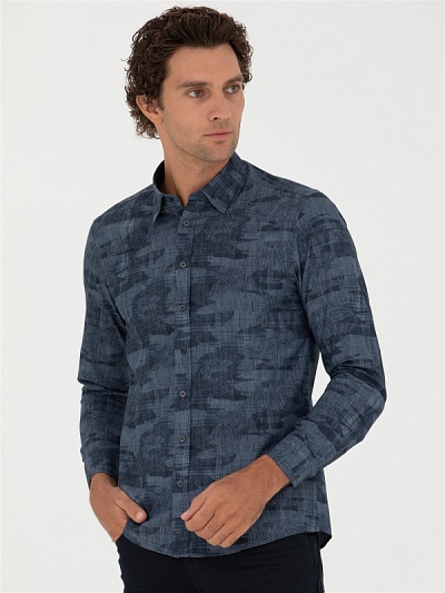 Рубашка с принтом приталенная - G051SZ0040SOYA Сорочка муж. (VR028, L)