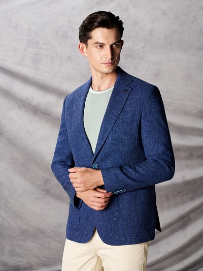 Пиджак из смесовой шерсти с добавлением льна - G051SZ0020AVAIL Пиджак муж. (VR033, 52, 6)