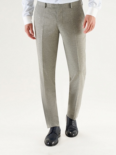Брюки классические с добавлением льна зауженные - G051SZ0030BLAIR/P Брюки муж. (VR027, 46, 6)