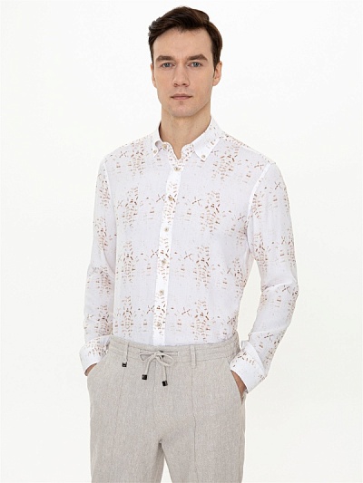 Рубашка с узором приталенная - G051SZ0040ERIN Сорочка муж. (VR011, 3XL)