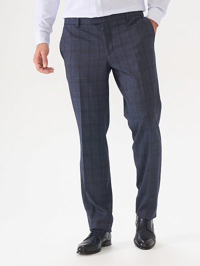 Брюки в клетку из смесовой шерсти зауженные - G051SZ0030DUSTIN/P Брюки муж. (VR033, 46, 6)