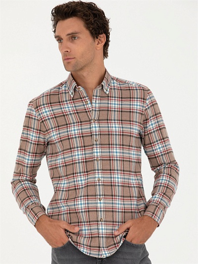 Рубашка с воротником на пуговицах прямая - G051SZ0040BAKER Сорочка муж. (VR052, L)