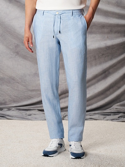 Брюки классические льняные зауженные - 