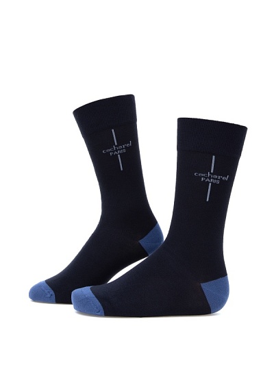 Носки высокие с контрастным носком и пяткой - A051SZ013SKTSK024_DSNBAM1 Носки муж. (200, 40_44)