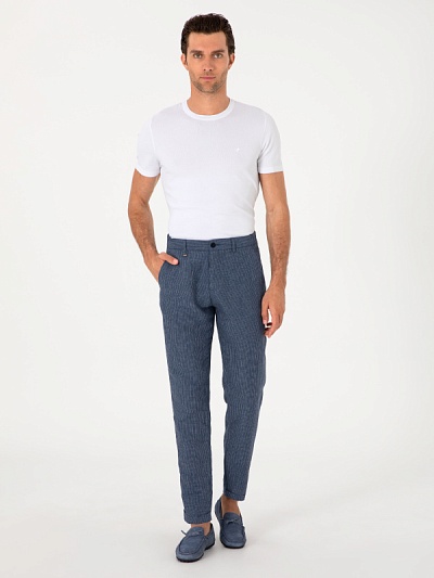 Брюки льняные в полоску - G051SZ0780FORIEN Брюки муж. (VR028, 30, 32)