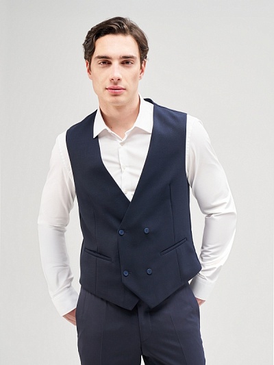 Жилет классический двубортный шерстяной - G051SZ0100SARE_LYC_KRUV_Y Жилет муж. (VR033, 48)