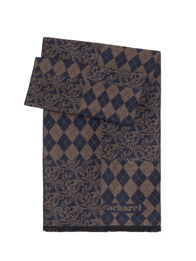 Шарф из вискозы с узором - A051SZ0DHATKSK23-VIS6 Шарф муж. (400)