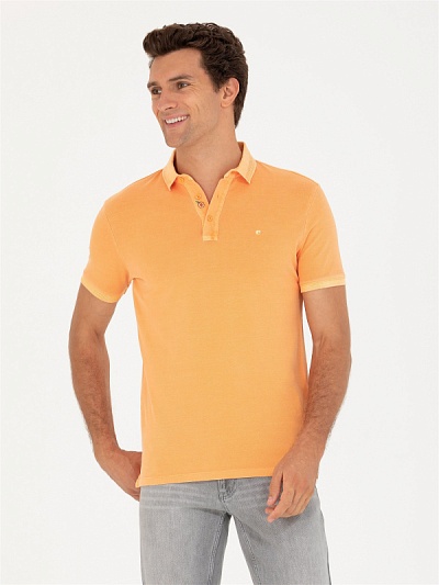 Футболка-поло с вышивкой на воротнике - G051SZ0110CASPIAN Футболка муж. (VR051, L)