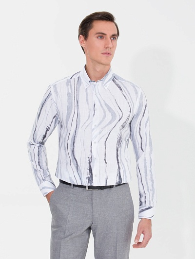 Рубашка с принтом приталенная - G051SZ0040CHICAGO Сорочка муж. (VR024, XL)