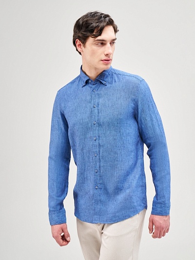 Рубашка льняная приталенная - G051GL0040LUZON_25Y Сорочка муж. (VR073, 38)