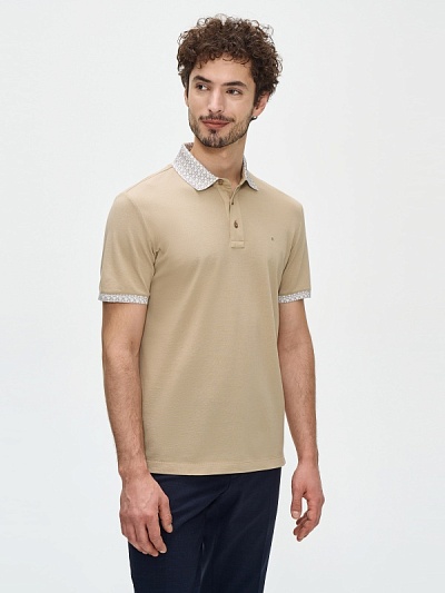 Футболка-поло с контрастным воротником - G051SZ0110NORD Футболка муж. (VR012, S)