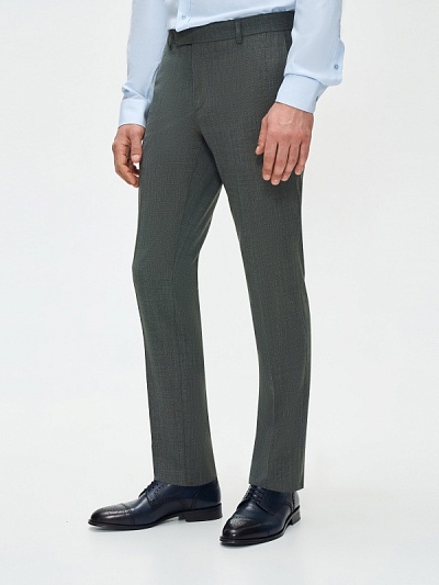 Брюки классические из смесовой шерсти зауженные - G051SZ0030THEON/P Брюки муж. (VR054, 46, 6)