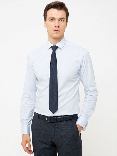 Рубашка классическая под запонки приталенная - G051GL0040SEREN Сорочка муж. (VR003, 38)