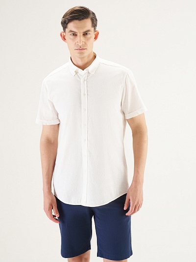 Рубашка с коротким рукавом приталенная - G051SZ0040CAHAR KISA Сорочка муж. (VR013, S)