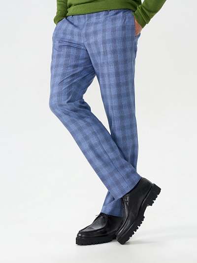 Брюки в клетку с добавлением шерсти зауженные - G051SZ0030ISTANBUL-O/P Брюки муж. (VR036, 54, 6)