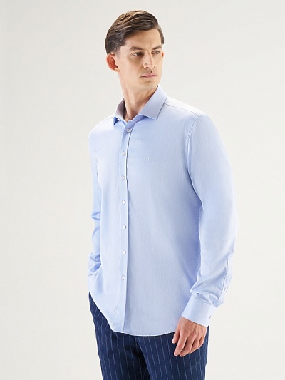 Рубашка классическая из хлопка приталенная - G051SZ0040GOHAI Сорочка муж. (VR003, 39)