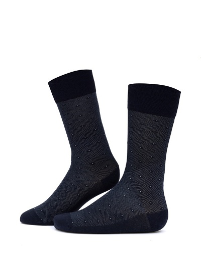 Носки высокие с геометрическим узором - A051SZ013SKTSK024_DSNBAM3 Носки муж. (200, 40_44)