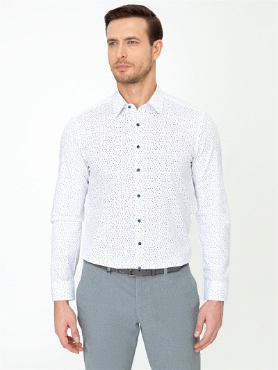 Рубашка с узором приталенная - G051SZ0040ELLA Сорочка муж. (VR013, 3XL)
