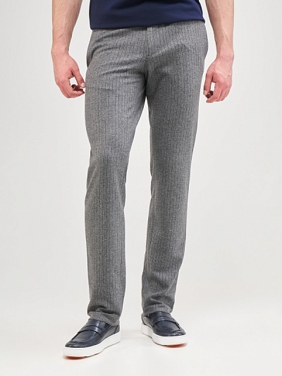 Брюки в полоску из смесовой шерсти с добавлением кашемира зауженные - G051SZ0030TALIA/P Брюки муж. (VR024, 46, 6)