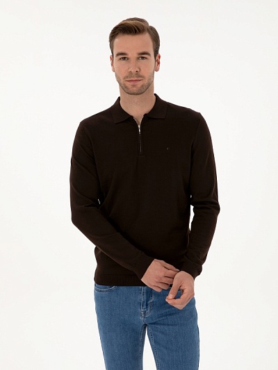 Джемпер с отложным воротником на молнии - G051SZ0TK0ELZIP Кофта муж. (VR029, M)