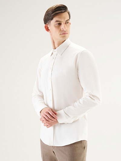 Рубашка классическая с хлопком приталенная - G051GL0040SERENA Сорочка муж. (VR019, 43)