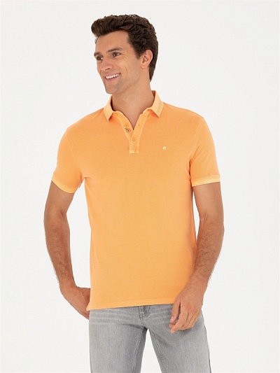 Футболка-поло с вышивкой на воротнике - G051SZ0110CASPIAN Футболка муж. (VR051, L)