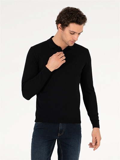 Поло с длинным рукавом из шерсти - G051SZ0TK0MEGIP Кофта муж. (VR046, S)