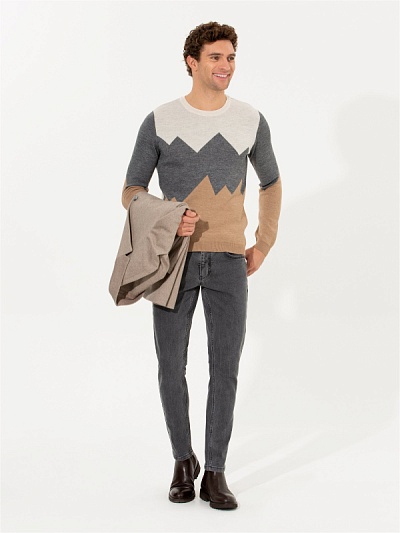 Джемпер с узором - G051SZ0TK0RACHEL Кофта муж. (VR011, L)