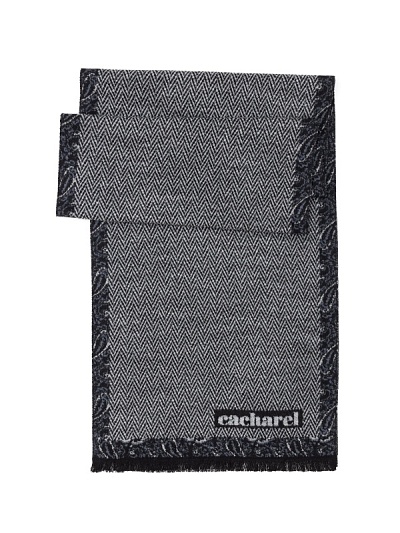 Шарф из вискозы с геометрическим узором - A051SZ0DHATKSK23-VIS9 Шарф муж. (001)