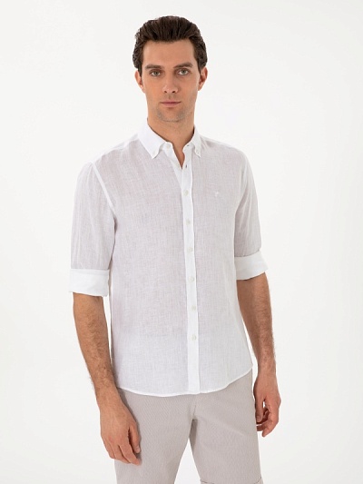 Рубашка льняная приталенная - G051SZ0040CAHAREXC Сорочка муж. (VR013, S)