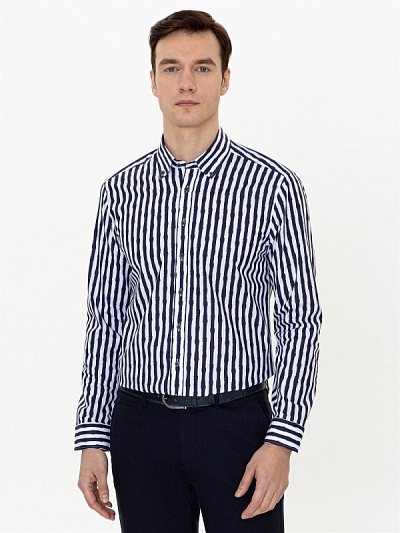 Рубашка в полоску приталенная - G051SZ0040ANTHONY Сорочка муж. (VR033, XL)