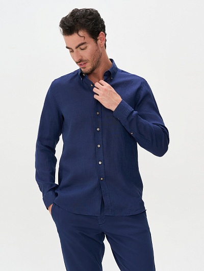 Рубашка льняная приталенная - G051GL0040LUZON Сорочка муж. (VR028, 38)