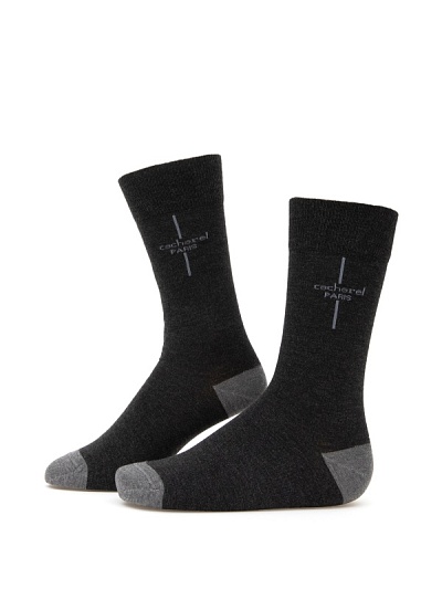 Носки высокие с контрастным носком и пяткой - A051SZ013SKTSK024_DSNBAM1 Носки муж. (070, 40_44)