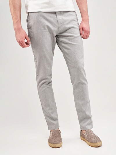 Брюки с добавлением льна зауженные - G051SZ0780COLOMBY_R Брюки муж. (VR024, 29, 32)