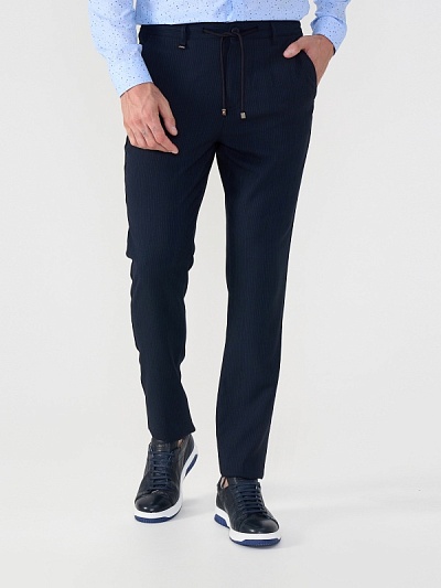 Брюки повседневные на кулиске зауженные - G051SZ0780BOVARY Брюки муж. (VR033, 33, 32)