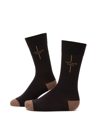 Носки высокие с контрастным носком и пяткой - A051SZ013SKTSK024_DSNBAM1 Носки муж. (400, 40_44)