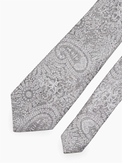 Галстук жаккардовый из шелка с узором пейсли - A051SZ090KA1Y8KI6 Галстук муж. (100)