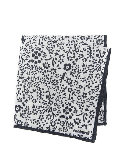 Платок нагрудный льняной с цветочными узорами - A051SZ090KTNIY23-KTN4 Платок муж. (001)