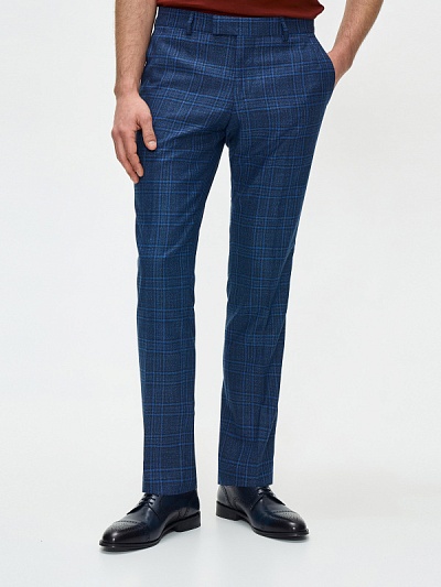 Брюки классические в клетку зауженные - G051SZ0030NATHAN/P Брюки муж. (VR033, 58, 6)