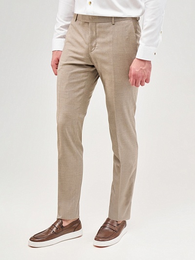 Брюки классические из смесовой шерсти зауженные - G051SZ0030DASH_P Брюки муж. (VR052, 48, 6)