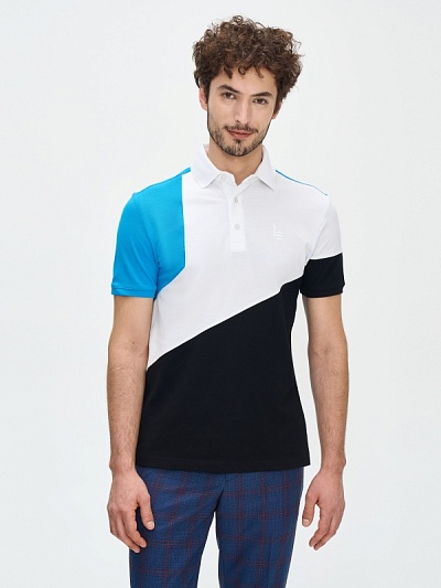 Футболка-поло в стиле колор блок - G051SZ0110ISOLE Футболка муж. (VR036, L)