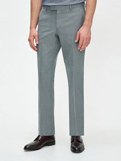 Брюки в клетку из шерсти зауженные - G051GL0030TURNER-R/P Брюки муж. (VR102, 46, 6)