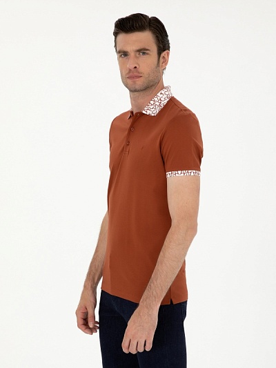 Футболка-поло с контрастным воротником - G051SZ0110CHERRY Футболка муж. (VR031, XL)