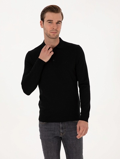 Поло с длинным рукавом из смесовой шерсти - G051SZ0TK0ELIP_25K Кофта муж. (VR046, XL)