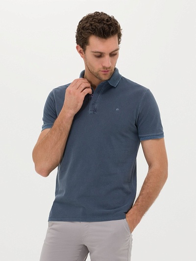 Футболка-поло с вышивкой на воротнике - G051SZ0110CASPIAN Футболка муж. (VR033, S)