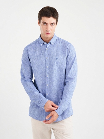 Рубашка с добавлением льна приталенная - G051SZ0040CAHAR_24Y Сорочка муж. (VR028, XL)