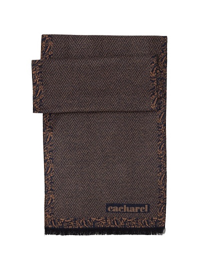 Шарф из вискозы с геометрическим узором - A051SZ0DHATKSK23-VIS9 Шарф муж. (400)