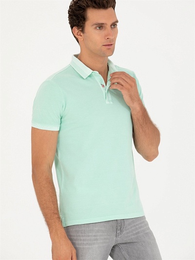 Футболка-поло с вышивкой на воротнике - G051SZ0110CASPIAN Футболка муж. (VR083, 3XL)