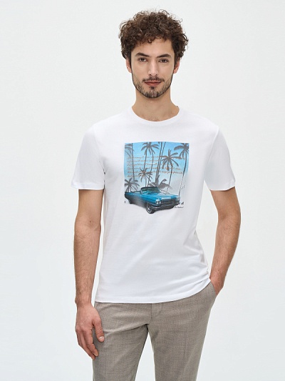 Футболка с принтом "авто под пальмами" - G051SZ0110CARY Футболка муж. (VR013, M)